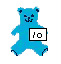 Blue bear with scoreboard