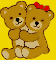 Two bears hugging